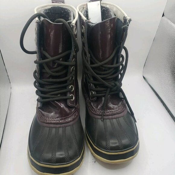 Sorel Dahlia NL1559-207 Patent Leather Waterproof Purple Boots Women Sz US 7 - Picture 2 of 8